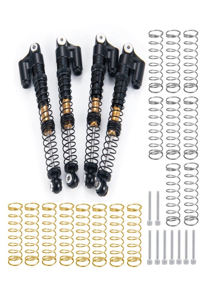 MORLORDY 4Pcs Aluminum Alloy RC Shock 53mm Adjustable Shocks Absorber Dampers Threaded Shock Bodies for 1/24 RC Crawler Car SCX24 Shocks 53mm Upgrades Accessories, Black and Silver - Image 1